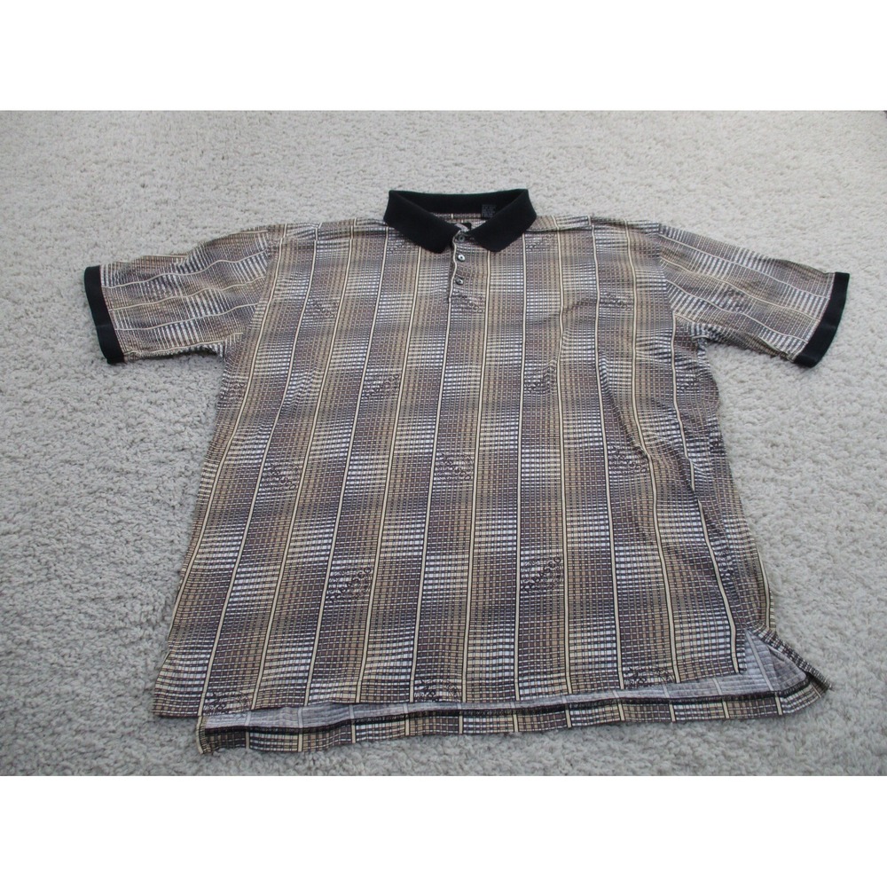 Tobasco Shirt Mens 2XL XXL Beige Polo Food Vintage Hot Sauce Plaid Classic 90s